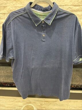 Tommy Bahama Men's Washed Blue Polo with Contrast Stitching